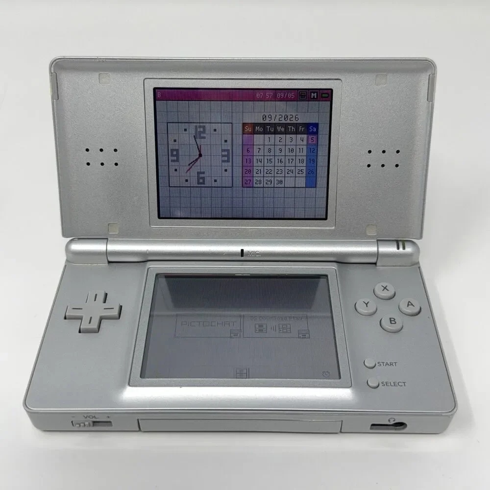 Nintendo DS Lite Silver Handheld Gaming Console Charger Included No Stylus